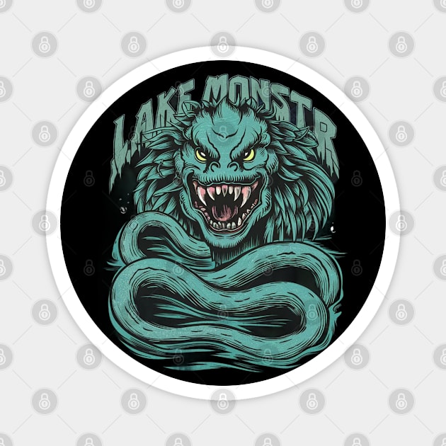 Mythical mysterious lake monster Magnet by Spaceboyishere